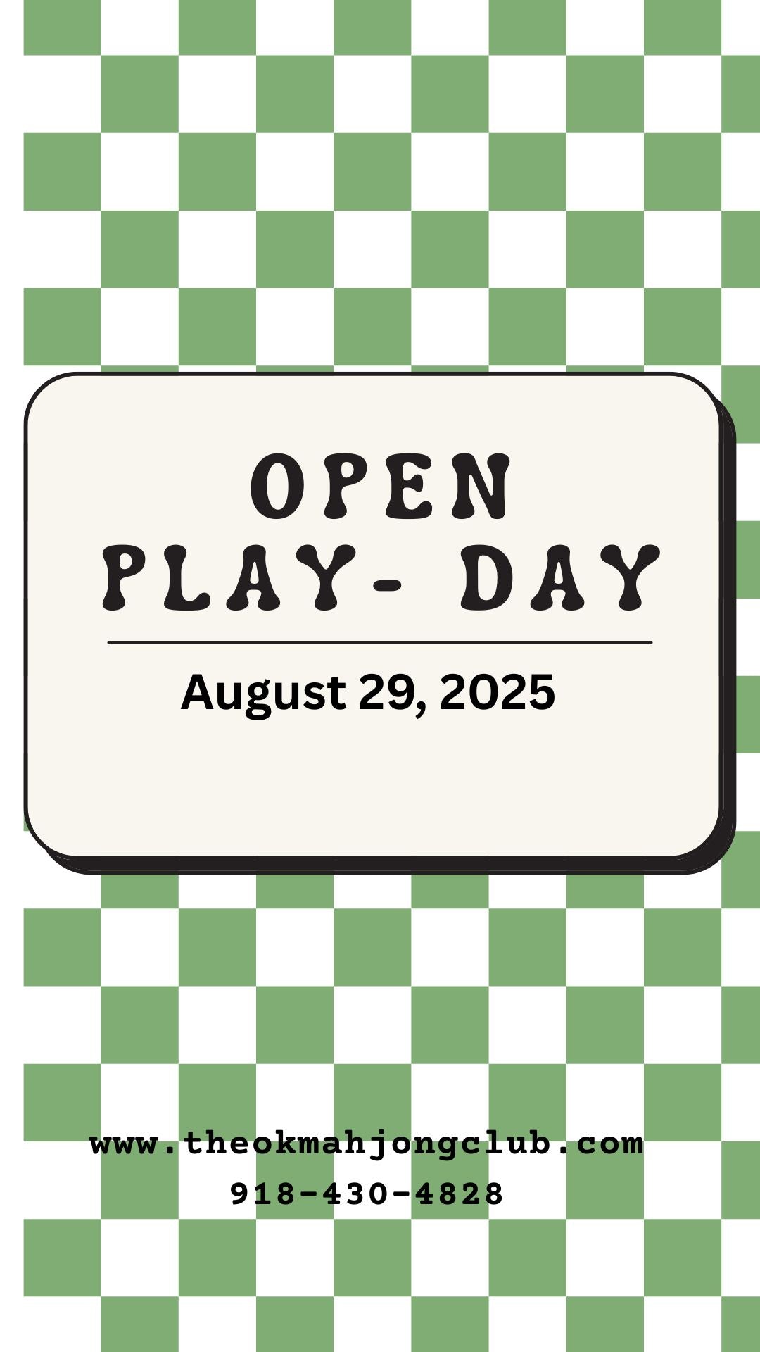Open Play August 29th
